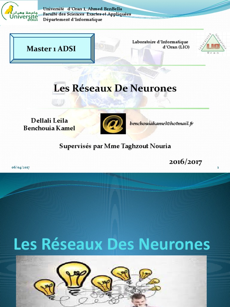Les Réseaux Des Neurones | PDF | Réseau de neurones artificiels ...