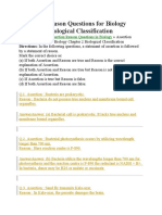 Assertion Reason Questions For Biology Chapter 2 Biological Classification