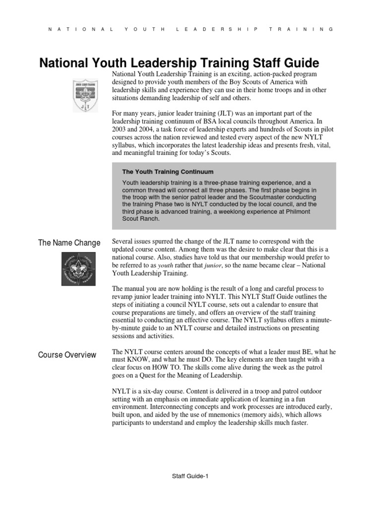 NYLT Syllabus PDF Boy Scouts Of America Scouting And Guiding