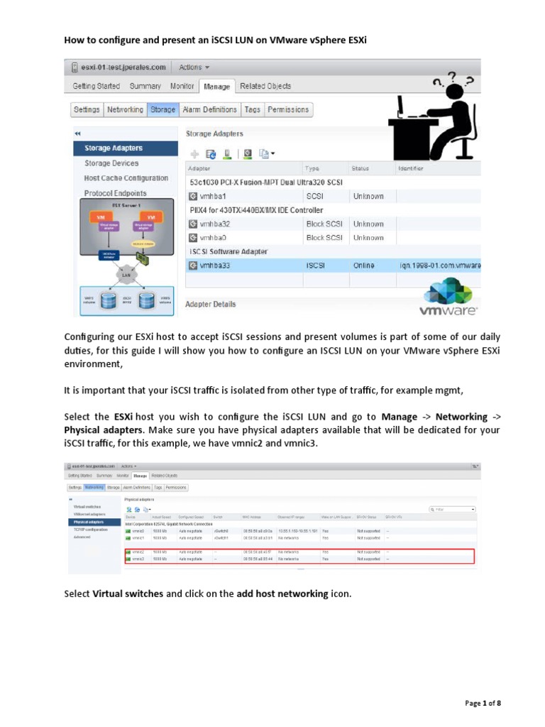 Configure and Present An ISCSI LUN On VMware VSphere ESXi | PDF | V ...