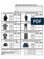  14U A1 Travel 2021.2022 Season Order Form