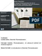 Body, State, Constitutive Behaviour Ingegneria Dei Materiali Materials Thermodynamics