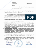 Carta A Fieles Tucumanos Por Asamblea Pastoral