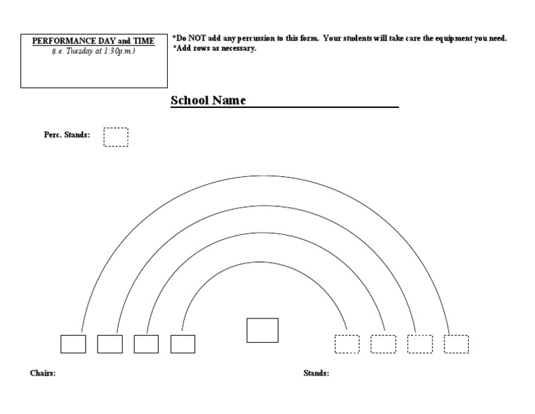 Band Seating Chart Template PDF