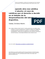 Construyendo otra voz católica sobre el aborto