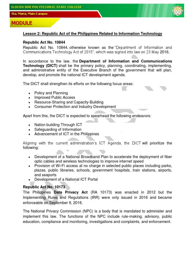 An Overview of Key Philippine Laws Related to Information Technology