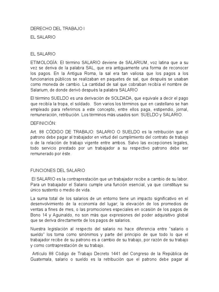 Definición y Concepto de Salario | PDF | Salario | Derecho laboral