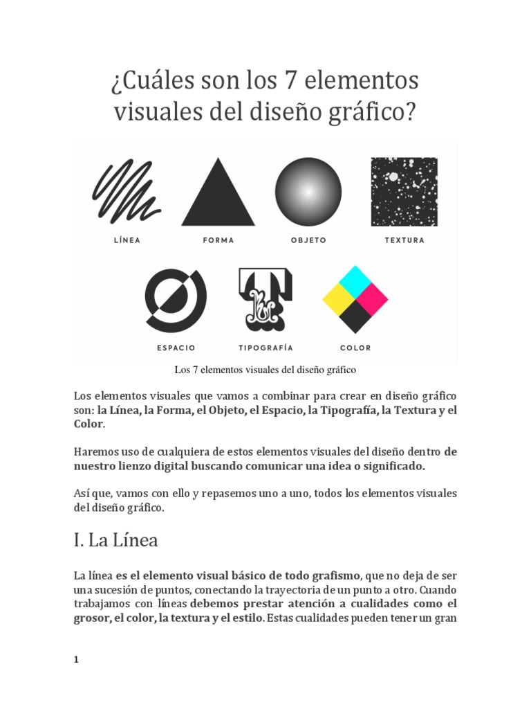 Los 7 elementos visuales fundamentales del diseño gráfico | PDF | Color ...