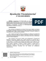 R.VM. N° 042-2022-MINEDU - Disposiciones para la reasignación y permuta de los profesores en el marco de la Ley N° 29944 LRM