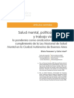 Salud Mental, Políticas Públicas y Trabajo Vivo en Acto