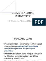 Desain Penelitian Kuantitatif: DR Arulita Ika Fibriana M.Kes (Epid)