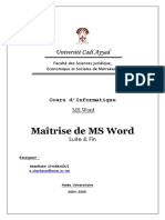 Cours Maitrise Ms Word Suite1