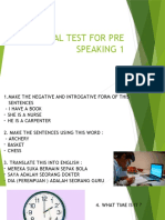 Final Test For Pre Speaking 1