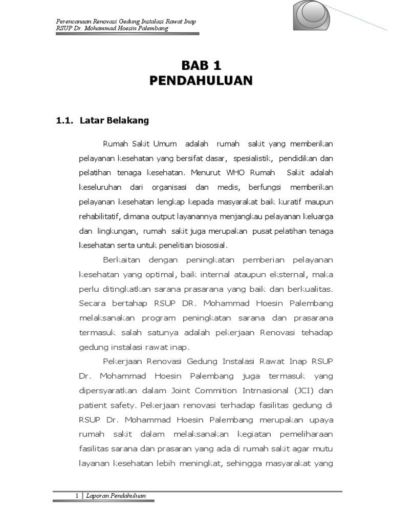 Renovasi Instalasi Rawat Inap RSMH Palembang | PDF | Bisnis