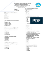 SOAL UAS KELAS 1 SEMESTER 1 TEMA 1 Sampai 4