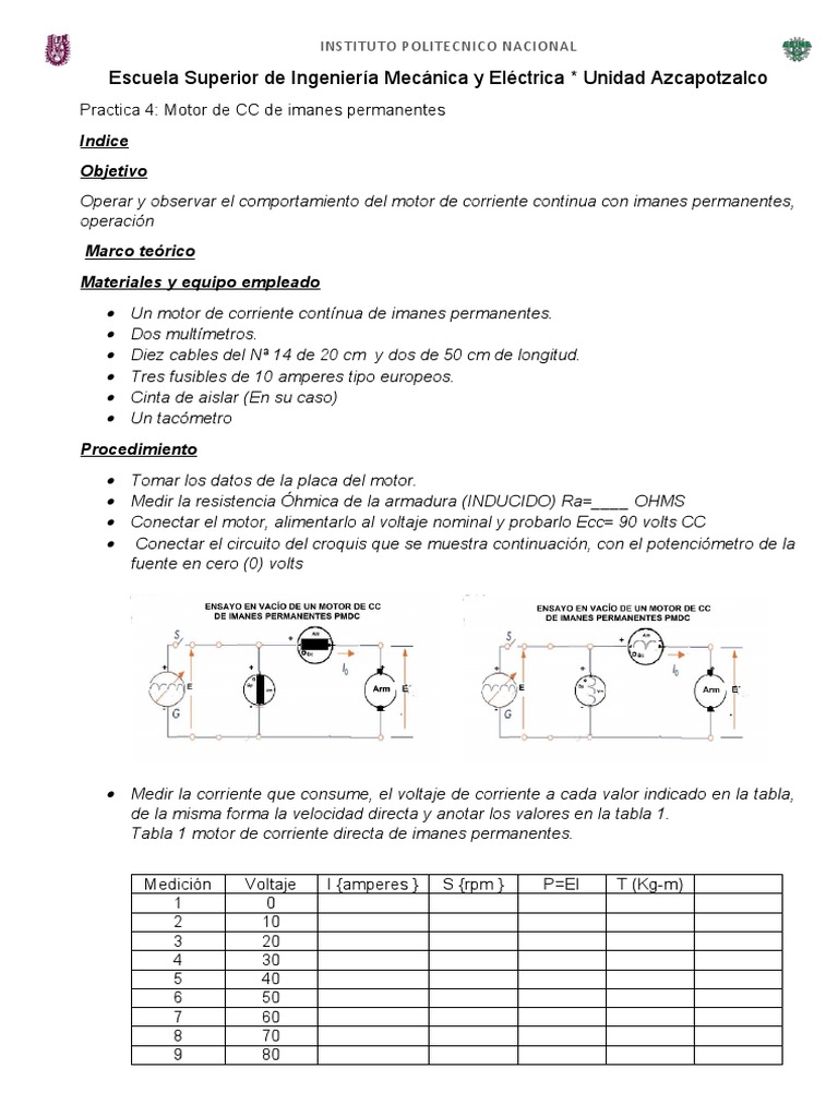 Funcionamiento de Motores DC con Imanes | PDF | Métodos y materiales de ...