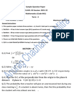 Section - A: Sample Question Paper CLASS: XII Session: 2021-22 Mathematics (Code-041) Term - 2