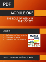 Module 1 (Lesson1-3) - The Role of MEdia in The Society