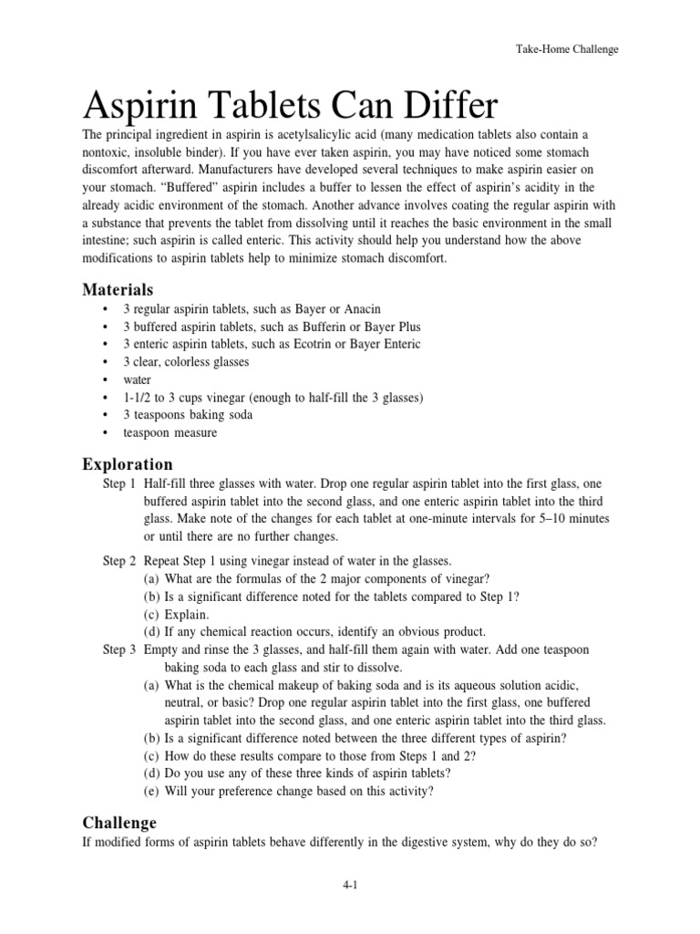 ASPIRIN PDF Sodium Bicarbonate Aspirin