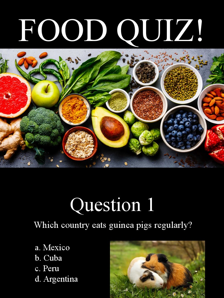 Food Quiz PDF Sausage Foods