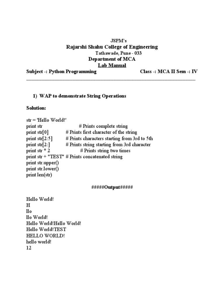 Python Lab Manual Updated 2020-21 | PDF | Area | Filename