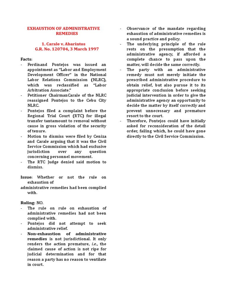 Exhausting Administrative Remedies PDF Complaint Jurisdiction