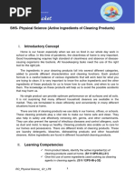 SHS-Physical Science (Active Ingredients of Cleaning Products)