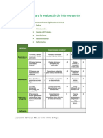 Rúbrica Informe