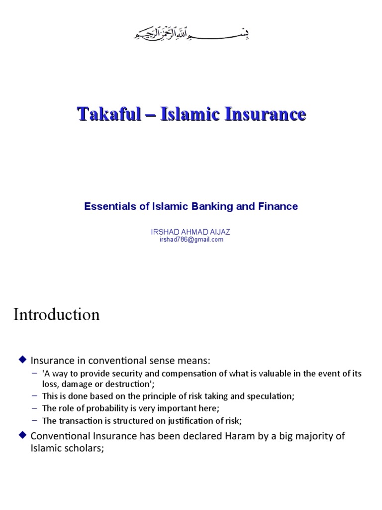 Takaful: Islamic Insurance Basics | PDF | Insurance | Service Industries