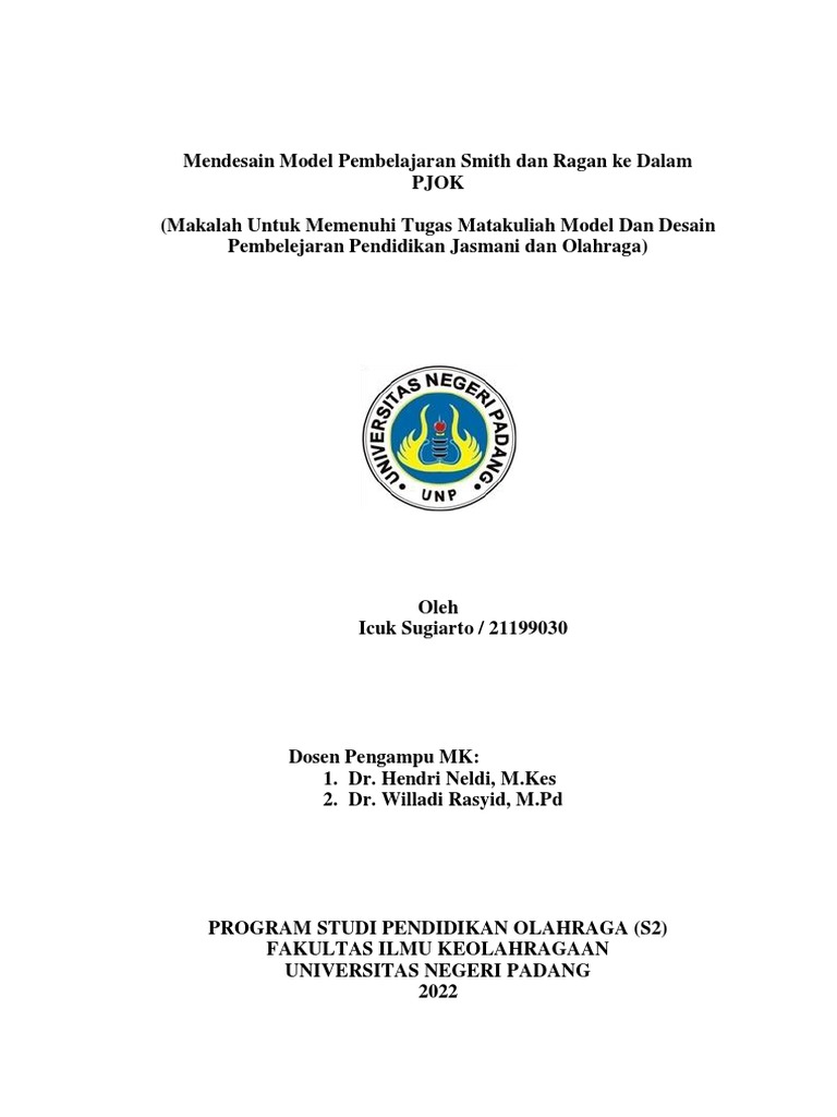 Mendesain Pembelajaran PJOK Smith Ragan | PDF
