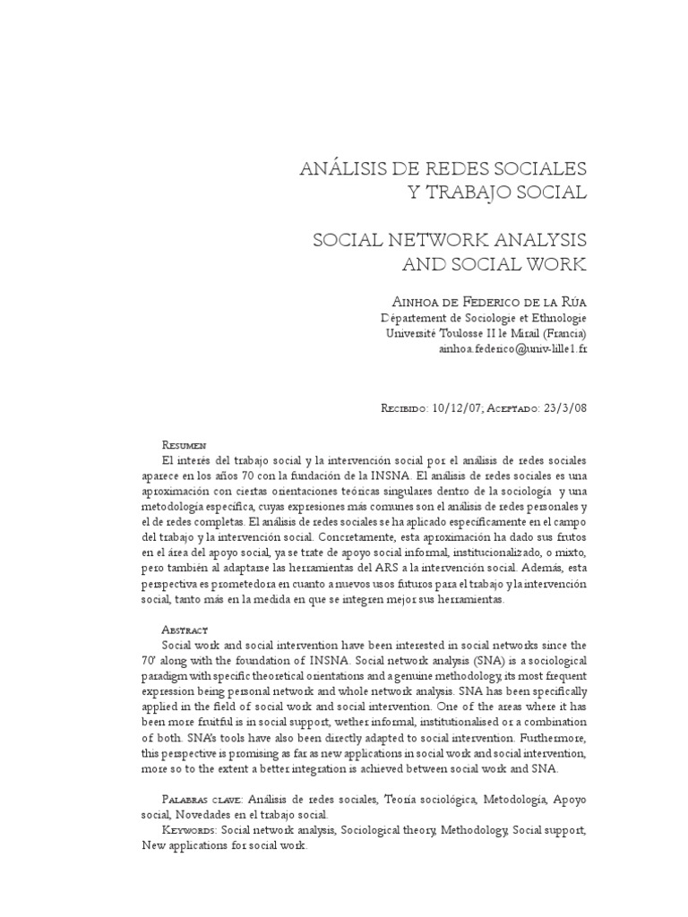 Análisis de redes sociales y trabajo social  Red social 