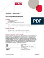 Improving Lexical Resource: Test Section Speaking Part 2