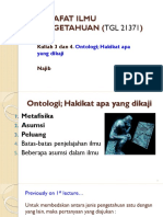 Kuliah 3 FIP - Ontologi - Hakikat Apa Yang Dikaji