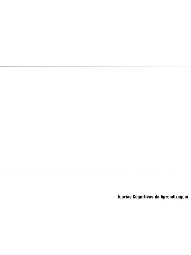 Teorias Cognitivas da Aprendizagem | PDF | Aprendizado | Behaviorismo