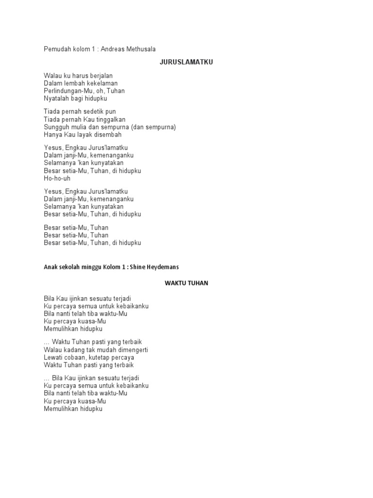 Lirik lagu kolom 1 pdf