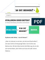 Hyaluron Oder Botox - Was Ist Besser