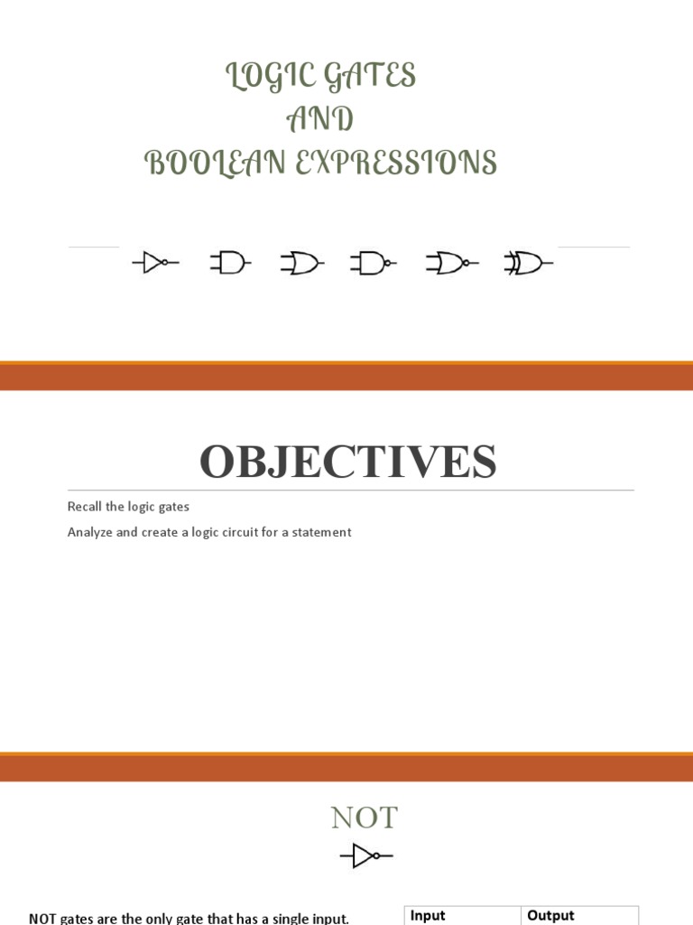 Grade 9 Logic Gates Summary PDF Logic Gate Computer Engineering