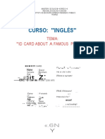 Curso: ''Ingles": Tema: "Id Card About A Famous Person "
