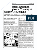 Management Education and Employee Twining at Moscow Mcdonald'S