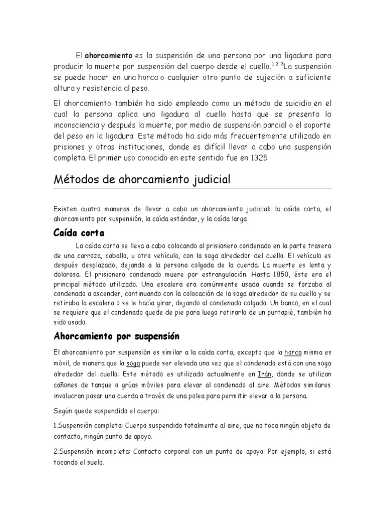 Ahorcamiento | PDF | Colgando | Anatomía humana