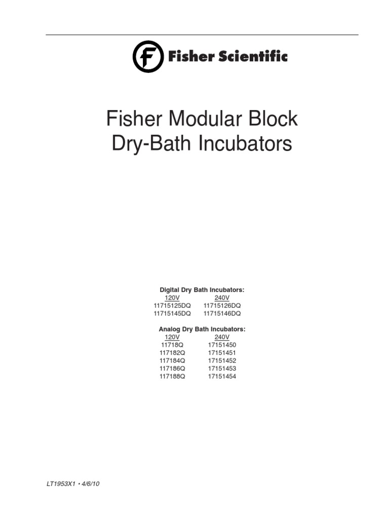User Manual - Fisher - Modular Block Dry-Bath Incubator - LT1953X1 ...
