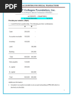 ICCT Colleges Foundation, Inc.: Profe01-Accounting For Special Transactions