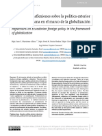 Reflexiones Sobre La Política Exterior Ecuatoriana en El Marco de La Globalización