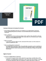 Contract of Service Vs For Service