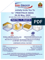 15TH PRINTPACK INDIA Expo 2022 Invitation & ICPL, ZIPL Product Guide