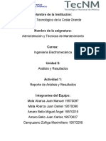 Reporte de Analisis y Lubricacion