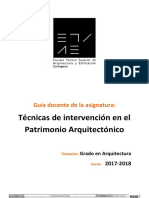 Técnicas de Intervención en El Patrimonio Arquitectónico