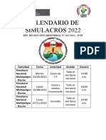 Calendario de Simulacros 2022