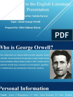 Prepared For: Sabrin Sarwar Topic: About George Orwell Prepared By: Rifat Sultana Rieam