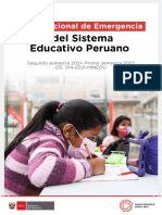Plan Nacional de Emergencia Del Sistema Educativo Peruano Segundo Semestre 2021- Primer Semestre 2022 DS 014-2021-MINEDU (1)